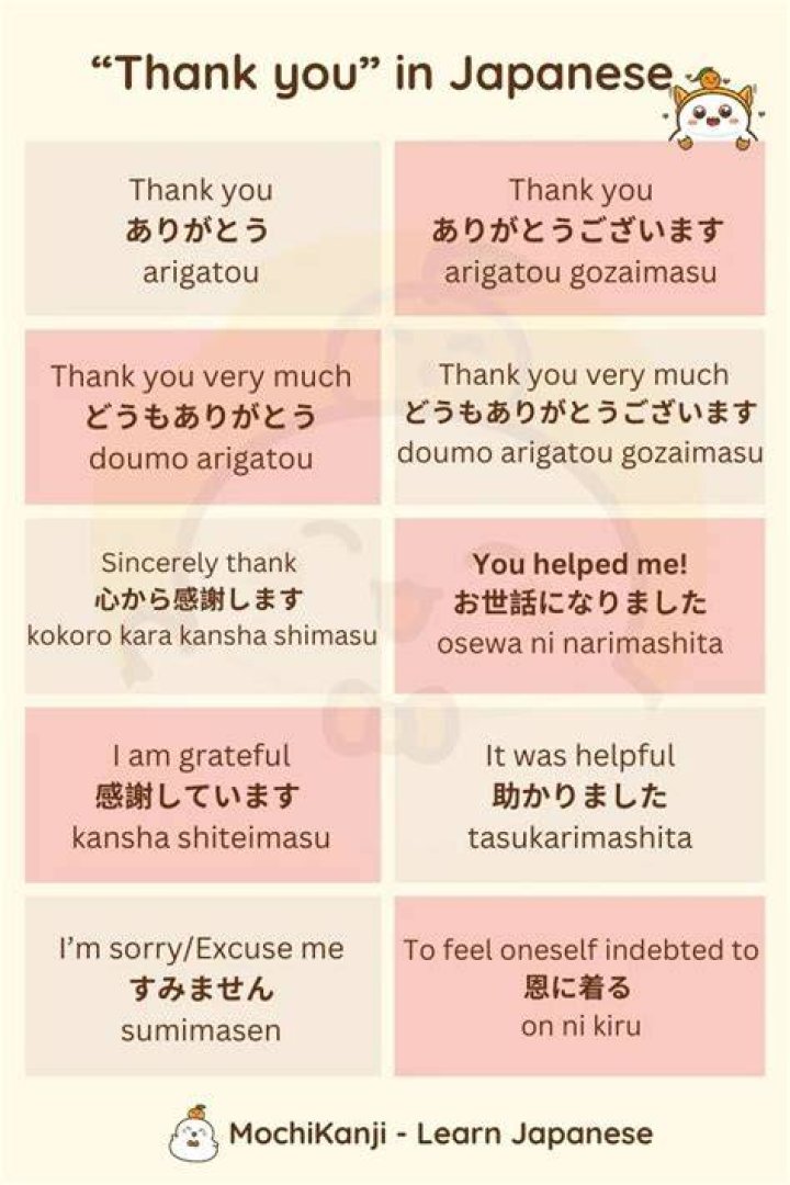 How do you say thank you in Japanese casually?