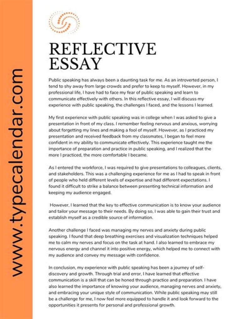 How do you start a reflective essay topic?