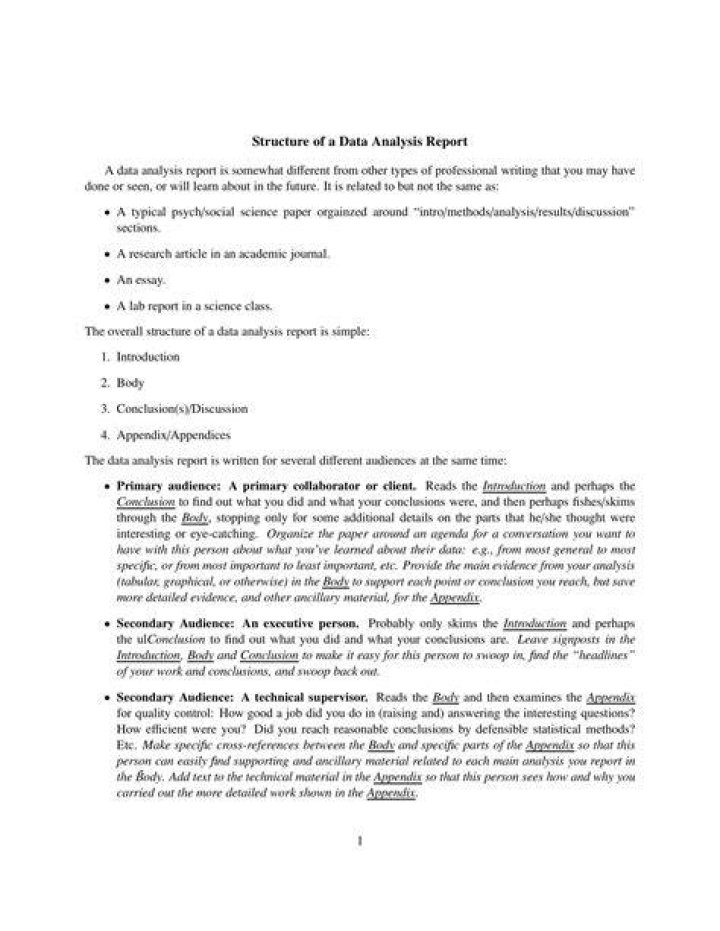How do you structure an analysis report?