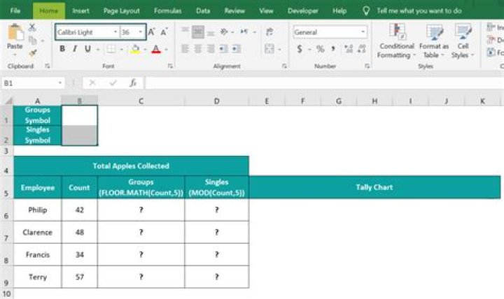 How do you tally answer in Excel?