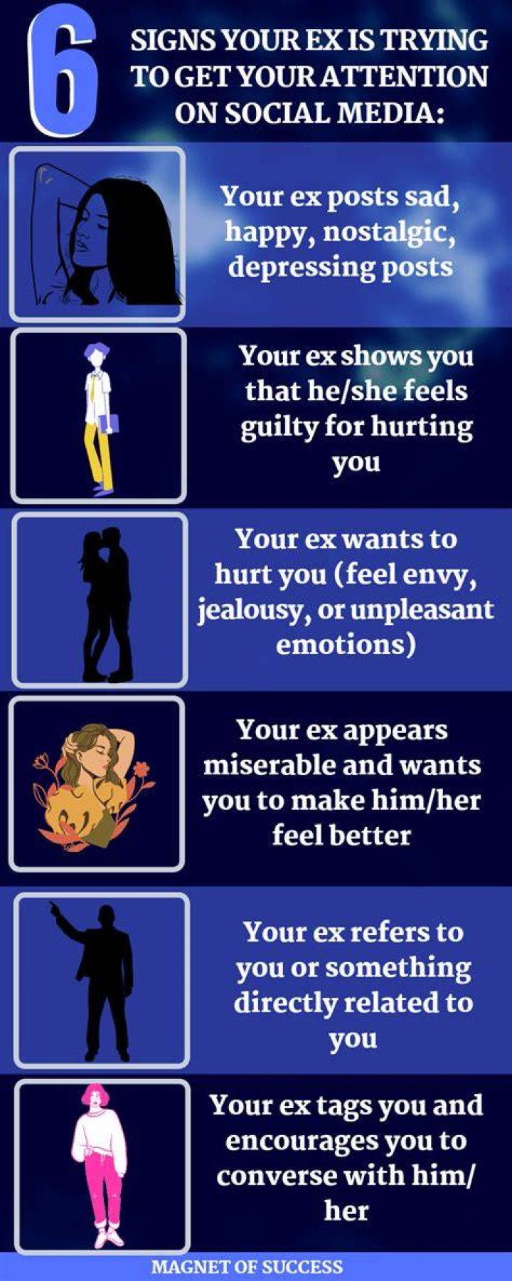 How do you tell if an ex is trying to get your attention?