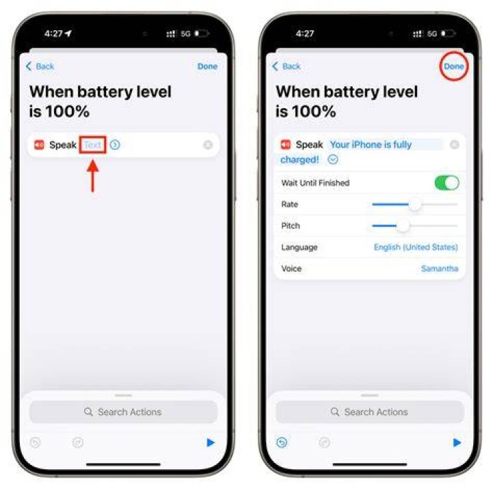 How do you tell iPhone 13 is fully charged?