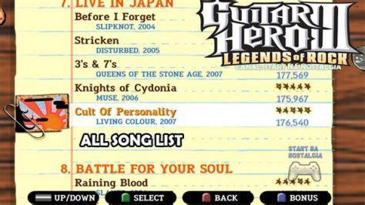 How do you unlock all songs on Guitar Hero 1?