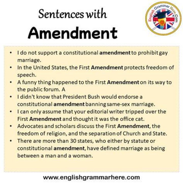How do you use amendment in a sentence?