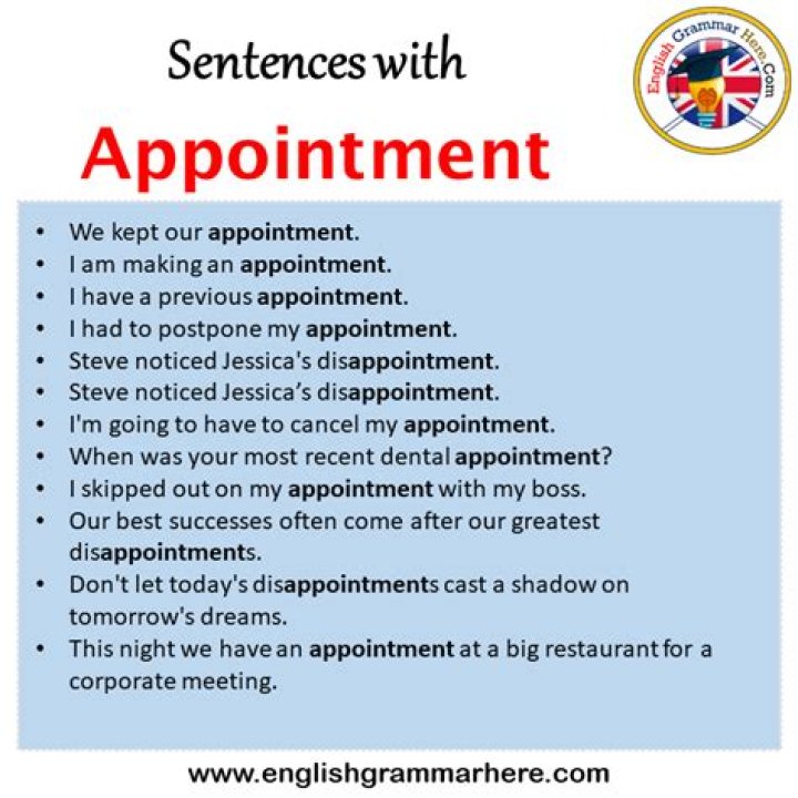 How do you use appointment in a sentence?