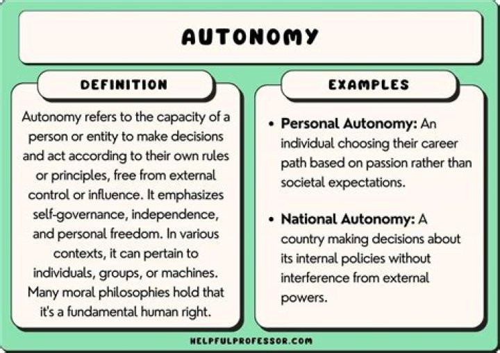 How do you use autonomy in a sentence?