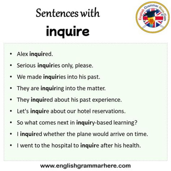 How do you use inquire in a sentence?
