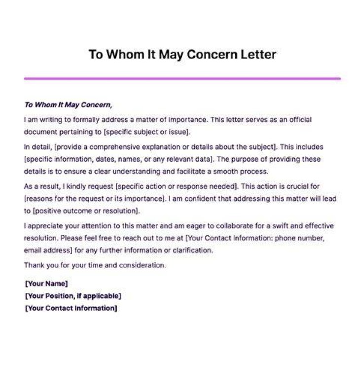 How do you use to whom it may concern?