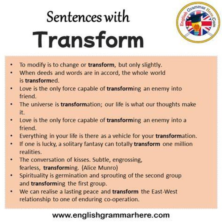 How do you use transform in a sentence?