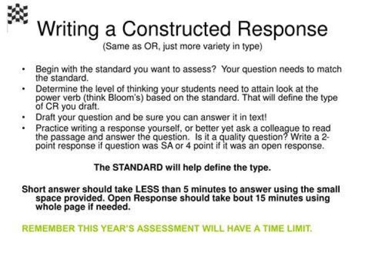 How do you write a constructed-response question?