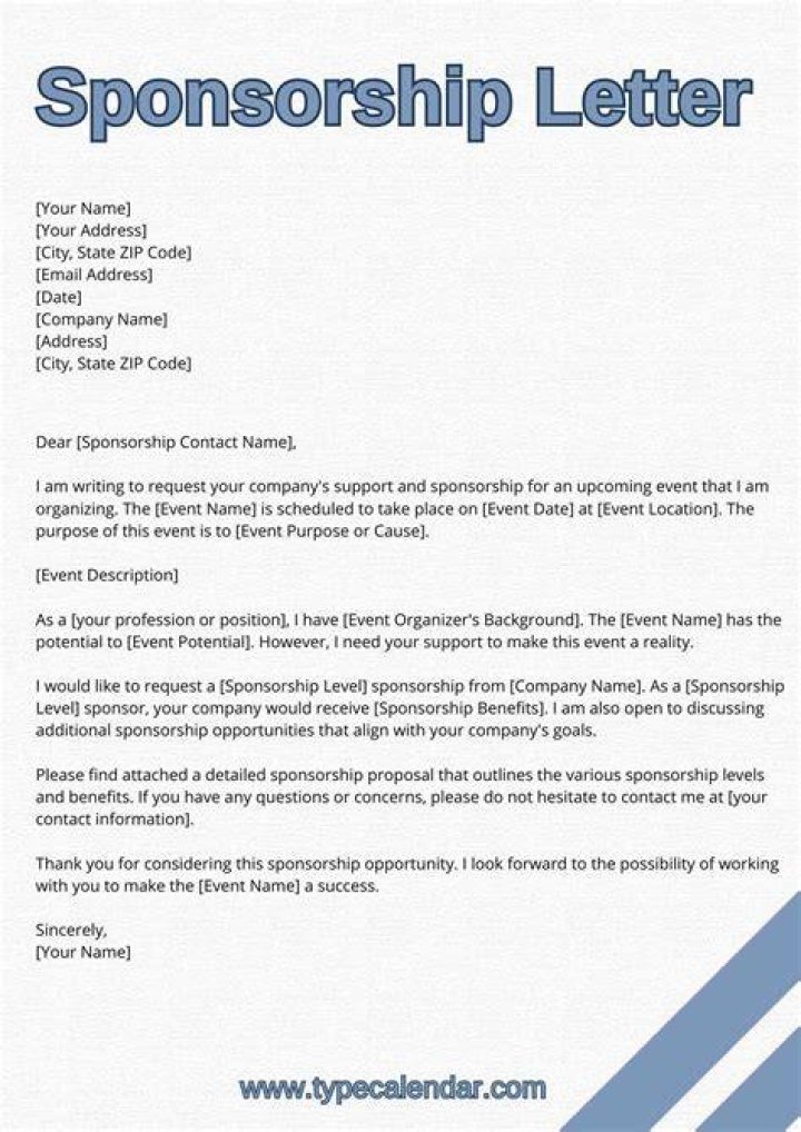 How do you write a formal letter asking for sponsorship?