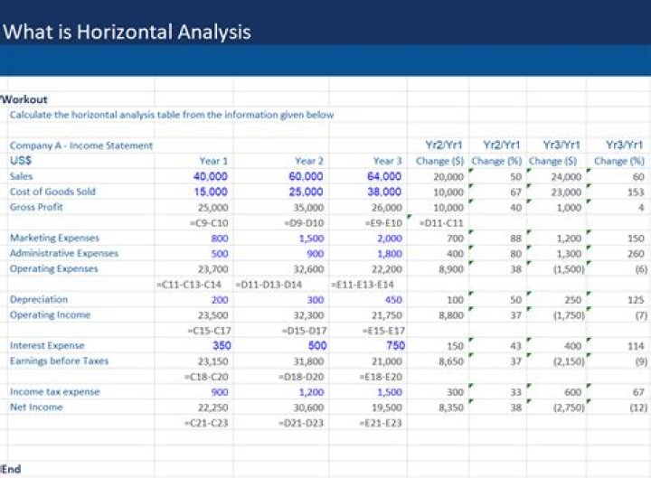 How do you write a horizontal analysis?