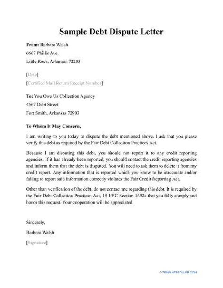 How do you write a letter to dispute a bill for services?