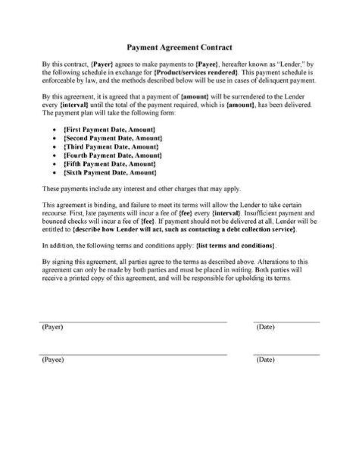 How do you write a payment agreement?