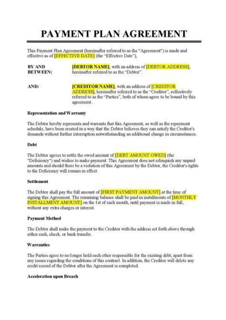 How do you write a payment plan?