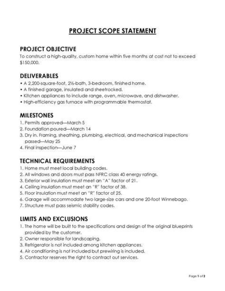 How do you write a project scope statement?