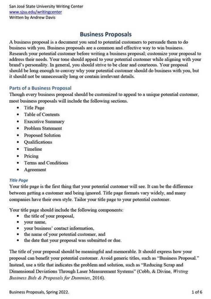 How do you write a small business proposal?