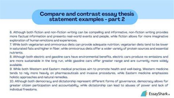 How do you write a thesis statement for comparing two things?