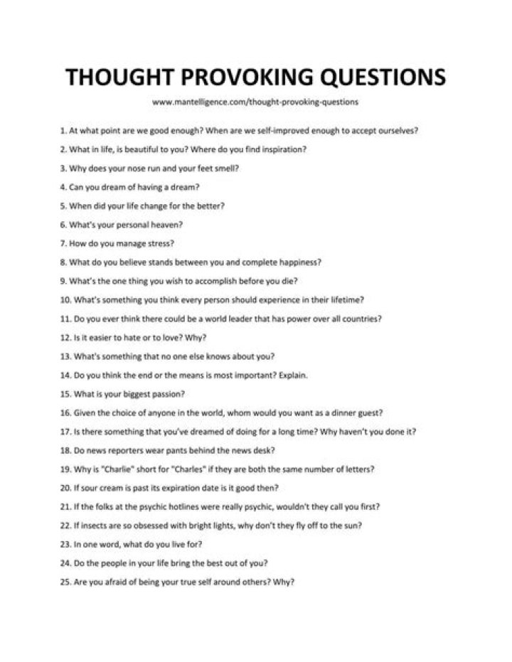 How do you write a thought provoking question?