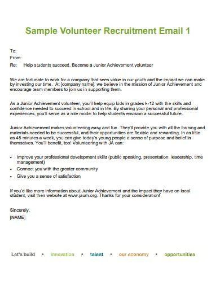 How do you write a volunteer email?