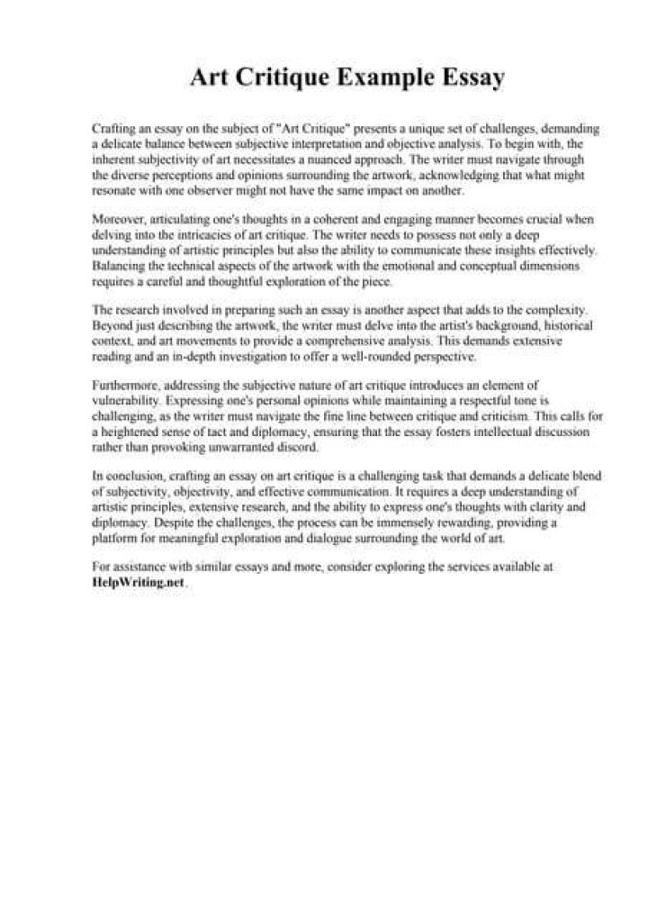 How do you write an art critique essay?