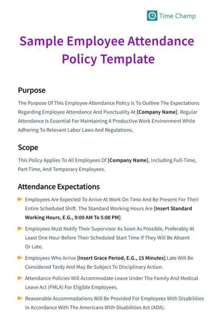 How do you write an attendance policy?