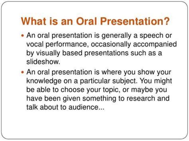 How do you write an oral presentation?