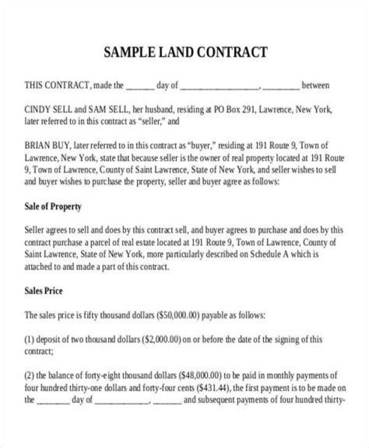 How do you write up a land contract?