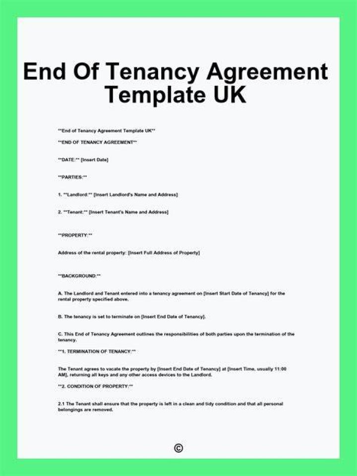How does a landlord end a tenancy agreement?