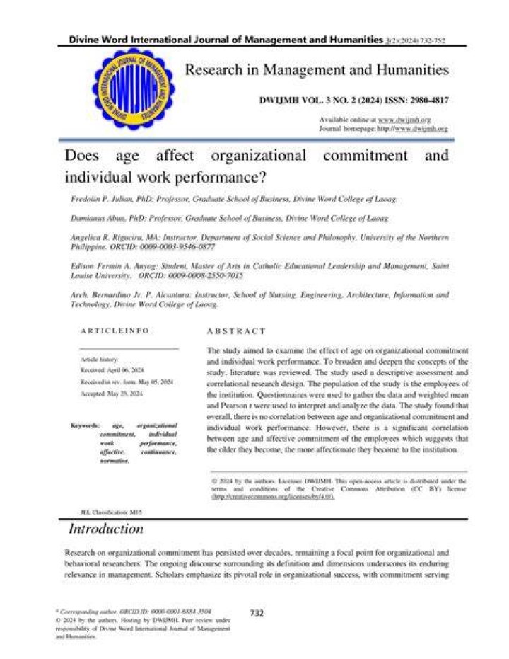How does age affect performance at work?