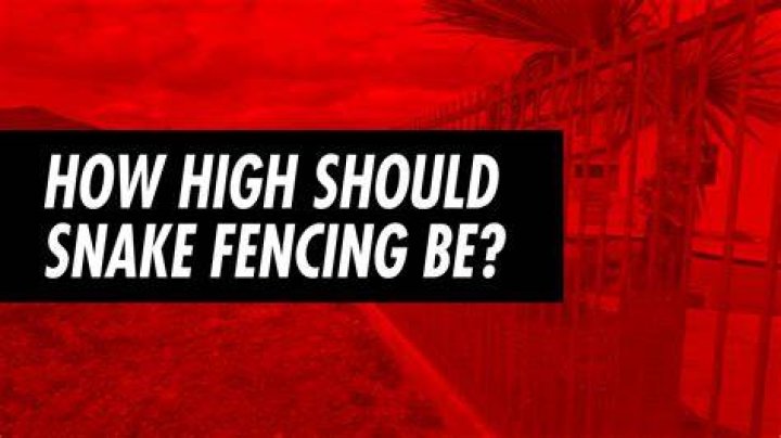 How high does a snake fence need to be?