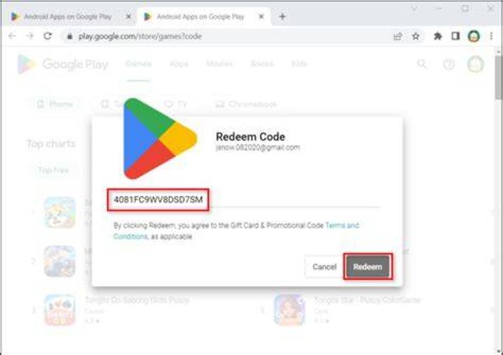 How I get redeem code for Play Store?