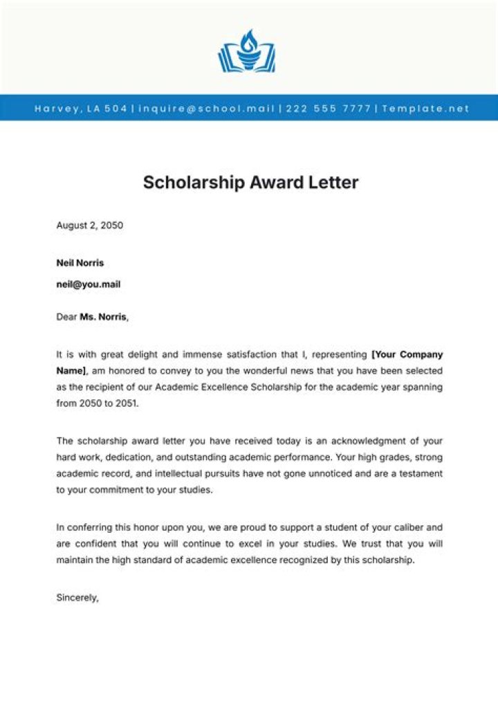 How is a scholarship awarded?