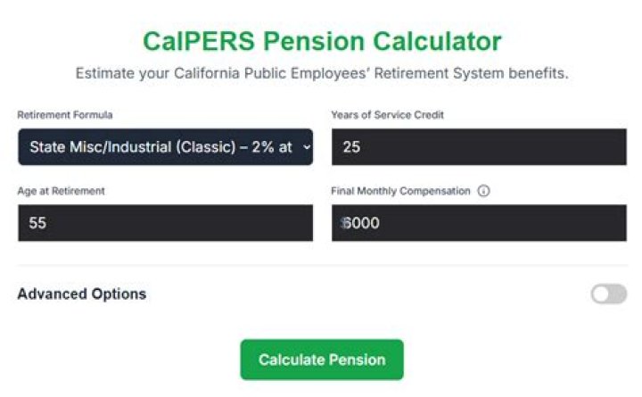 How is CalPERS pension calculated?