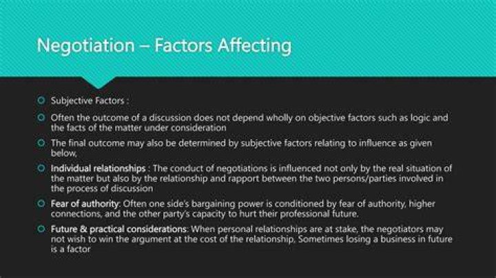How is negotiation influenced?