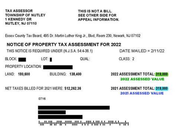 How is property tax assessed in NJ?