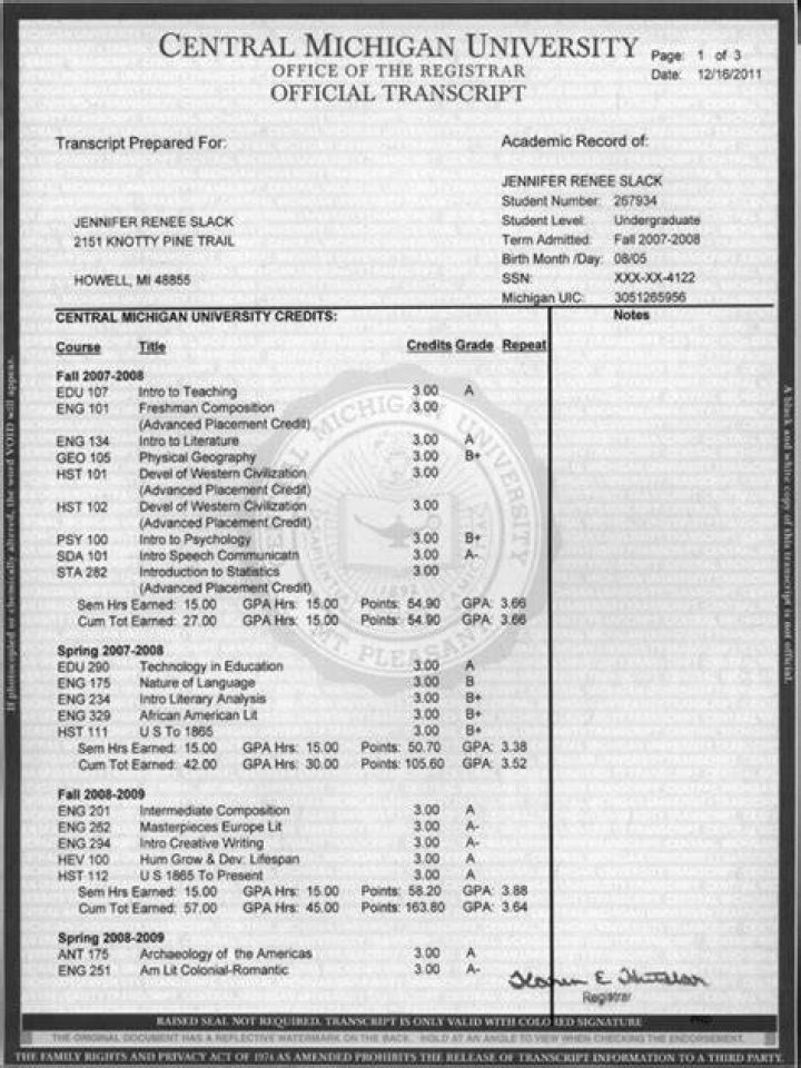 How long are official transcripts good for?