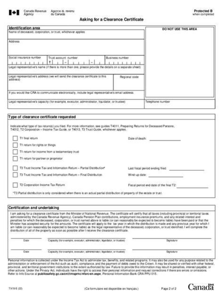 How long does a clearance certificate from CRA take?