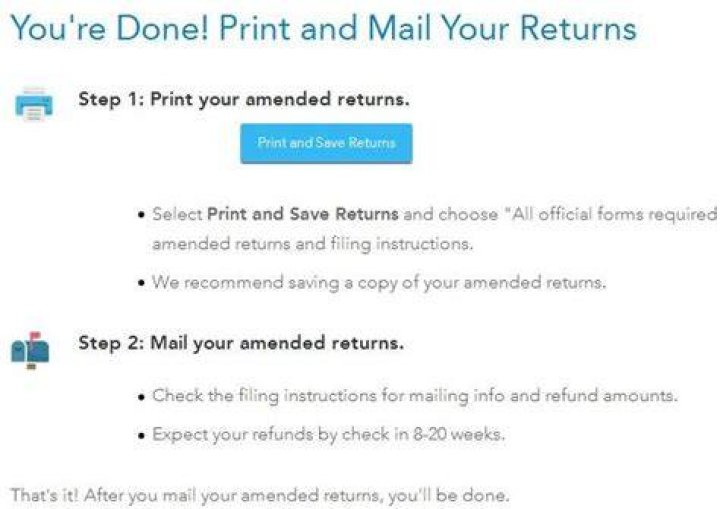 How long does a mailed in amended tax return take?
