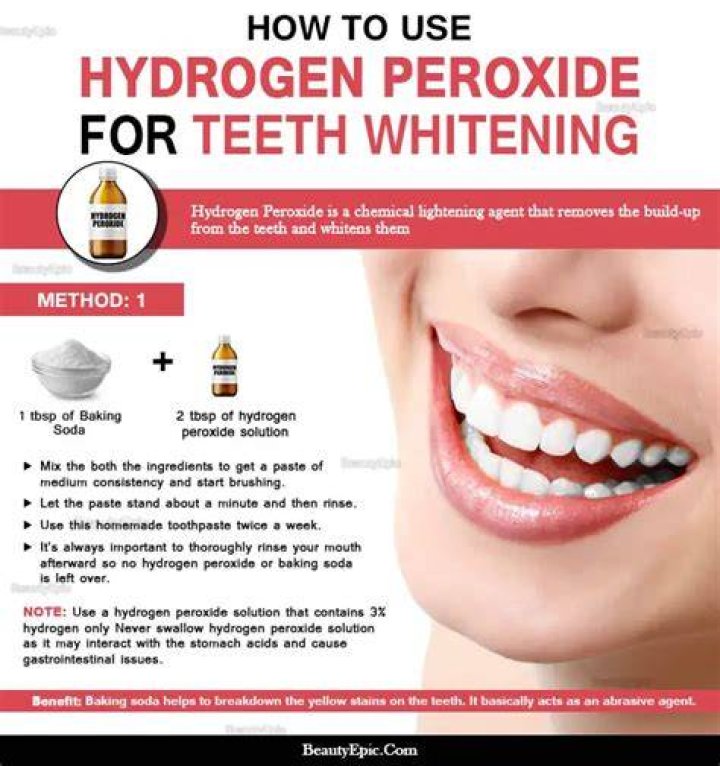 How long does hydrogen peroxide and baking soda take to whiten teeth?
