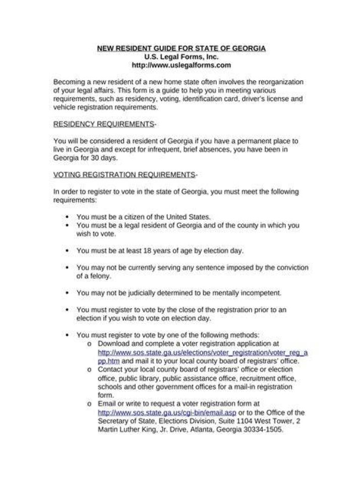 How long does it take to establish residency in Georgia for college?