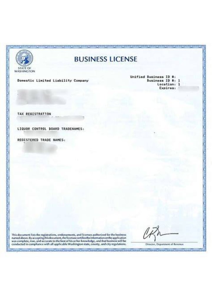 How long does it take to get a business license in Washington state?