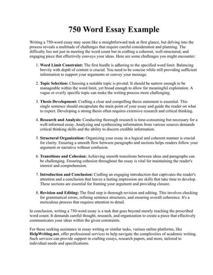 How long will it take to write a 750 word essay?
