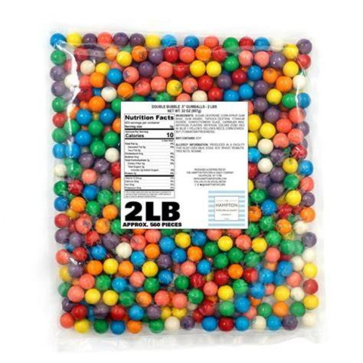 How many gumballs is 5 lbs?