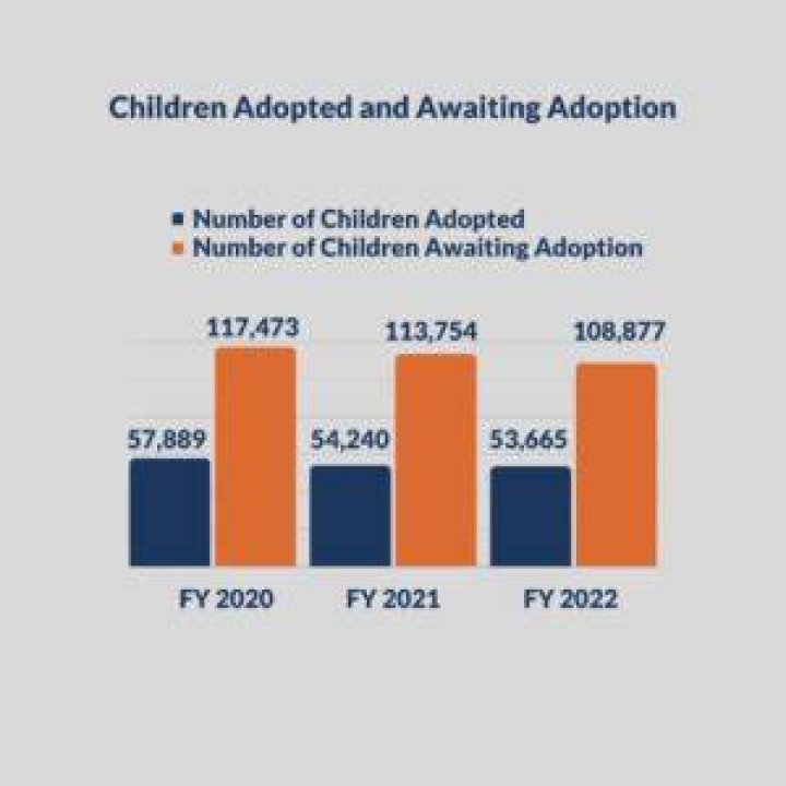 How many kids in care get adopted?