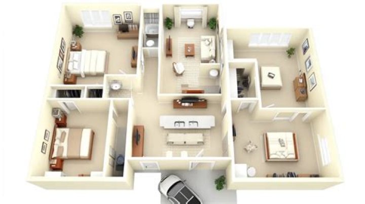 How many lbs is a 3 bedroom house?