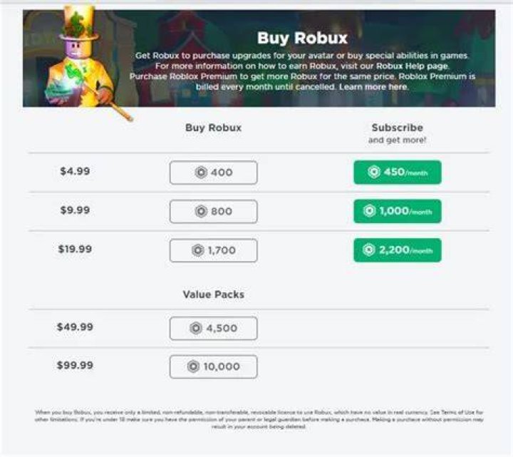 How many Robux does $10 get you?