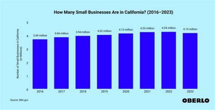 How many small businesses are registered in California?