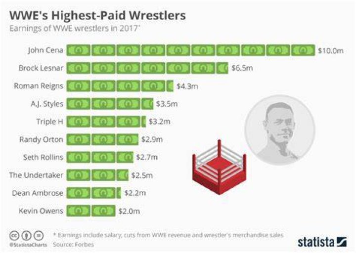How much do wrestlers get paid a year?