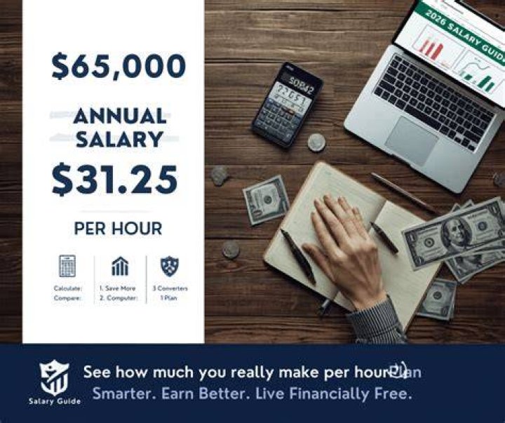 How much is 65k a year hourly?